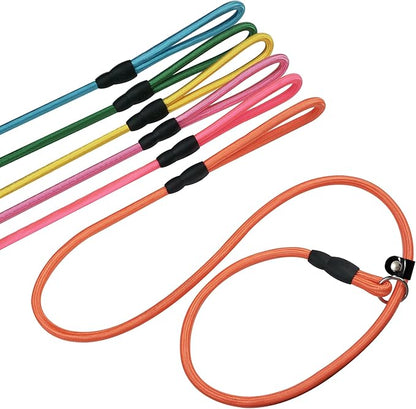FOVRLZSE 6-Pack Nylon Slip Leads, 4.6FT for Small to Medium Dogs. 10mm high-Density Braided Nylon with Upgraded TPU Non-Slip Buckle, Macaron Colors, Perfect for Daily Walking & Puppy Training.