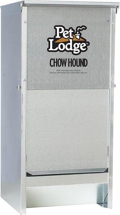 Pet Lodge® Automatic Dog Feeder | Chow Hound Outdoor Pet Feeder | Tough Galvanized Steel | Made in USA (12 Pound)