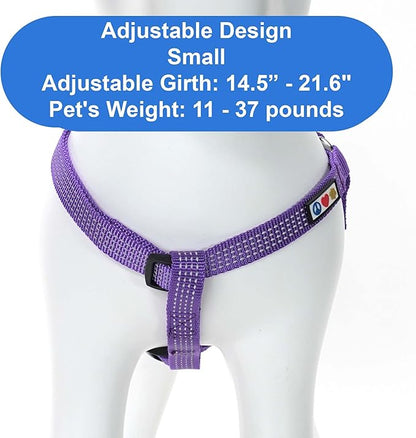 Pawtitas Reflective Step-in Dog Harness – Adjustable No-Pull Vest for Puppies to Seniors, Safe & Comfortable, S Purple