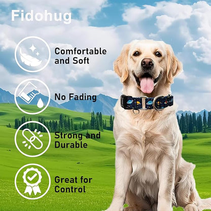 Martingale Dog Collars with Buckle No Slip Training Boy Dog Collar for Small Dogs (Blue Space, Small)
