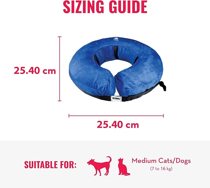KONG - Cloud Collar - Plush, Inflatable E-Collar - For Injuries, Rashes and Post Surgery Recovery - For Medium Dogs/Cats