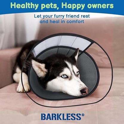 BARKLESS Soft Dog Cone, Soft Cone for Large Dogs to Stop Licking Biting Wounds, Breathable Surgical E Collar for After Surgery, Adjustable Elizabethan Collar for Neuter Incision Care