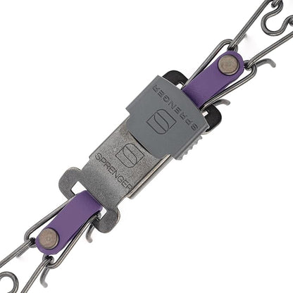 Herm Sprenger Black Stainless Steel Dog Collar with Quick Release ClicLock Buckle O-Ring Biothane Insert Training Collar Made in Germany (Violet Purple, 16in x 2.25mm(Neck Size up to 13-14in))