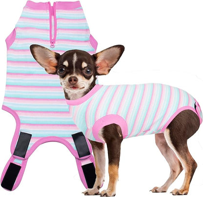 Recovery Suit for Dogs,Dog Cone Alternative Zipper Surgery Suit Female Spay,Soft Dog Surgery Suit for Anti Licking,Breathable Surgical Suit for Dogs Female Spay
