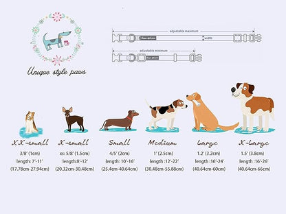 Unique Style Paws Metal Buckle Painting Banana Leaves Collar Gift - Durable & Cute for Small, Medium & Large Dogs