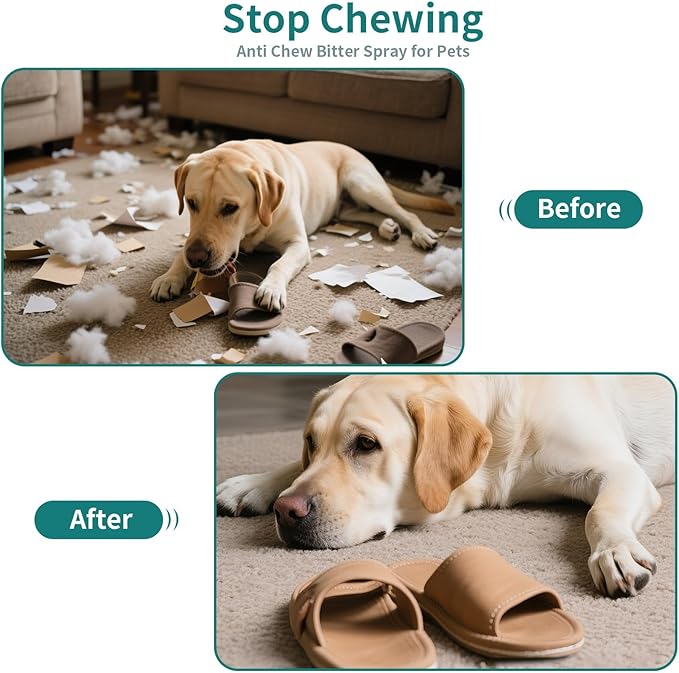 Bitter Apple Spray for Dogs - No Chew Spray for Dogs | Safe, Non-Toxic Chewing Deterrent | Stop Licking, Biting & Destructive Behavior | Training Aid (200ml)