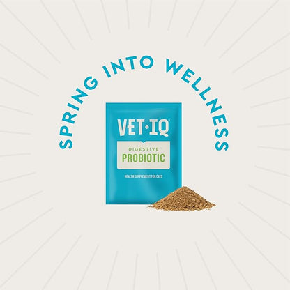 VetIQ Cat Probiotic Powder, Treats Diarrhea and Food Sensitivity, Chicken Flavored Single-Serve Packets for Indoor/Outdoor Use, 30 Count