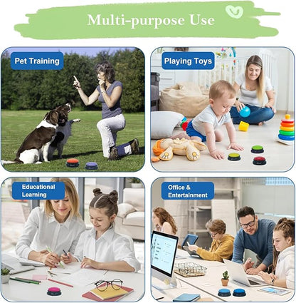 Gelabur Set of 8 Dog Buttons for Communication, Voice Recordable Buttons for Classroom, Dog Training Talking Buttons Starter Set, Pet Easy Speaking Buttons Tools