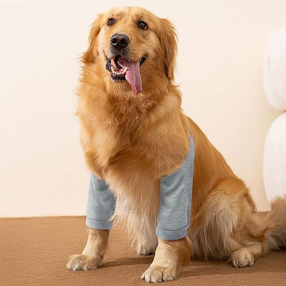 ROZKITCH Dog Surgery Leg Sleeve for Front Legs, Adjustable Pet Prevent Licking Wound Elbow Knee Protector, Dog Leg Sleeve to Stop Licking Cone Collar Alternative for Sprain ACL CCL Arthritis Grey 2XL