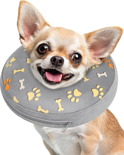 Inflatable Dog Pillow Cone Collar After Surgery, Donut Soft Neck Cone for Chihuahua Pomeranian Small Dogs, etc, Recovery E Collar to Stop Licking Paw