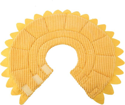 Cat Cone, Sunflower Shape Pet Elizabethan Collar, Adjustable Pet Collar for Cat Dog (Size 5, Neck Circumference 29-35cm, Yellow)