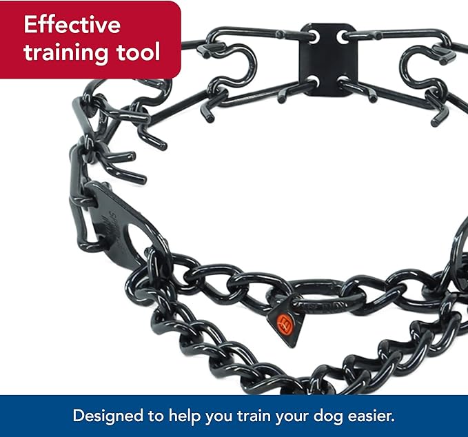 Herm. Sprenger Ultra-Plus Black Stainless Steel Dog Prong Training Collar 2.25mm Prongs x 16" Overall Length (Neck Size up to 13 in)