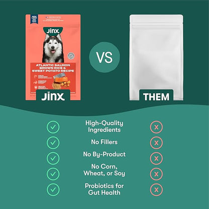 Jinx Premium Dry Dog Food, for All Life-Stages - Real Salmon, Brown Rice & Sweet Potato Kibble with Superfoods for Immune Support & Probiotics for Digestive Support - No Fillers – 4lb