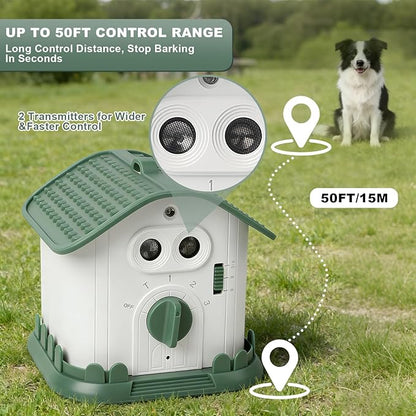 Anti Barking Device for Dogs, Ultrasonic Dog Bark Deterrent Devices with 3 Modes, 50Ft Range Stop Barking Control Devices for Dog Training in Outdoor Indoor, 1200mAh Rechargeable, Waterproof
