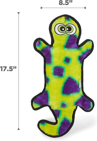 Outward Hound Durablez Gecko – Squeaky Plush Dog Toy, No Stuffing for Less Mess, Interactive & Tough, 4 Jumbo Squeakers, Puppies & Dogs, Large, 17.5"