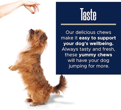 Calming Chews for Dogs with Melatonin - 60 Delicious Soft Treats for Dog Anxiety Relief for Large and Small Dogs - Includes Chamomile, Thiamine, L-Tryptophan - Promotes Rest and Relaxation