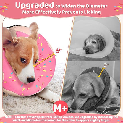 Gimars Large Inflatable Dog Cone Alternative Dog Donut Collar After Surgery, Soft Neck Pillow Recovery Cone, Elizabethan Collar Alternative for Medium Dogs
