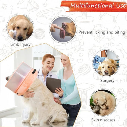 Inflatable Dog Cone Collar with Enhanced Anti-Licking, Soft Neck Donut for Dogs Cats, Recovery Pet Cone Collar After Surgery for Large Medium Small Dogs (Donut Blue, Medium)