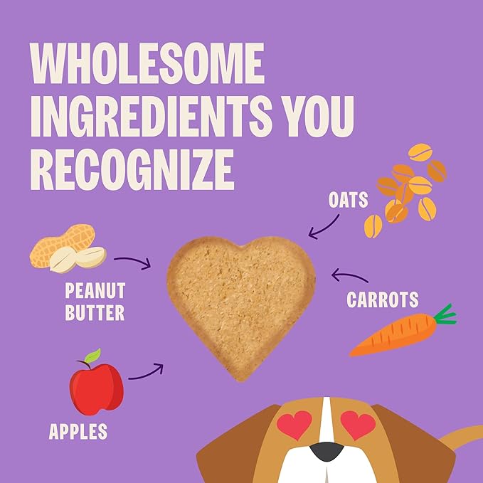 Wellness Old Mother Hubbard Bits of Love P-Nuttier Dog Biscuits, Natural Treats, Valentine's Day, Seasonal, Peanut Butter Flavor, 6 oz Bag