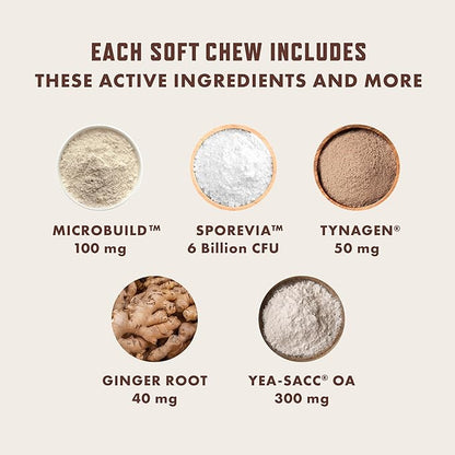 Rocco & Roxie Probiotics for Dogs, Support Gut and Digestive Health, Anti Diarrhea, Constipation & Gas Relief, Allergies, & Itchy Skin, Prebiotics, Enzymes, Puppy to Senior Dog Supplements Chews 60ct