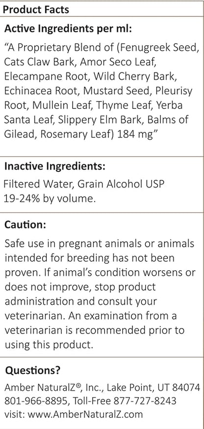 Amber NaturalZ Numo Care Respiratory Support for Dogs | Herbal Formula to Help Maintain Normal Lung Function, Clear Airways, and Immune Health | Natural Aid for Breathing Comfort 1 Fluid Ounce