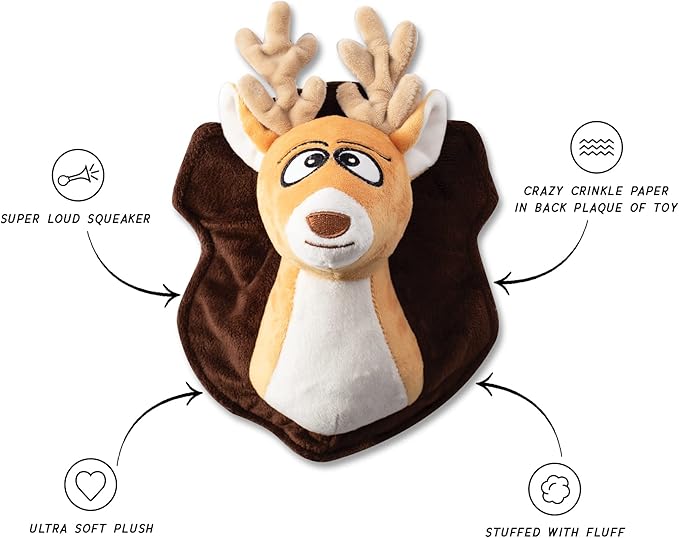 Fringe Studio Plush Dog Toy, OH Deer, Wagsdale Dog Toy Collection (289759)