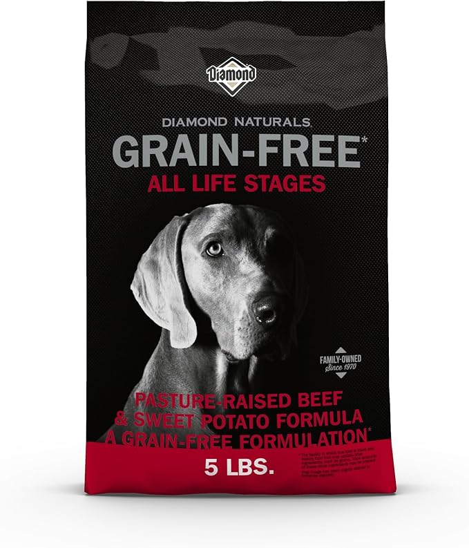 Diamond Naturals Grain Free Real Meat Recipe Premium Dry Dog Food With Real Pasture Raised Beef 5Lb
