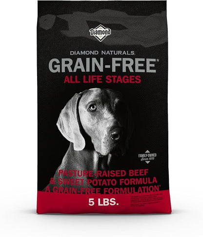 Diamond Naturals Grain Free Real Meat Recipe Premium Dry Dog Food With Real Pasture Raised Beef 5Lb