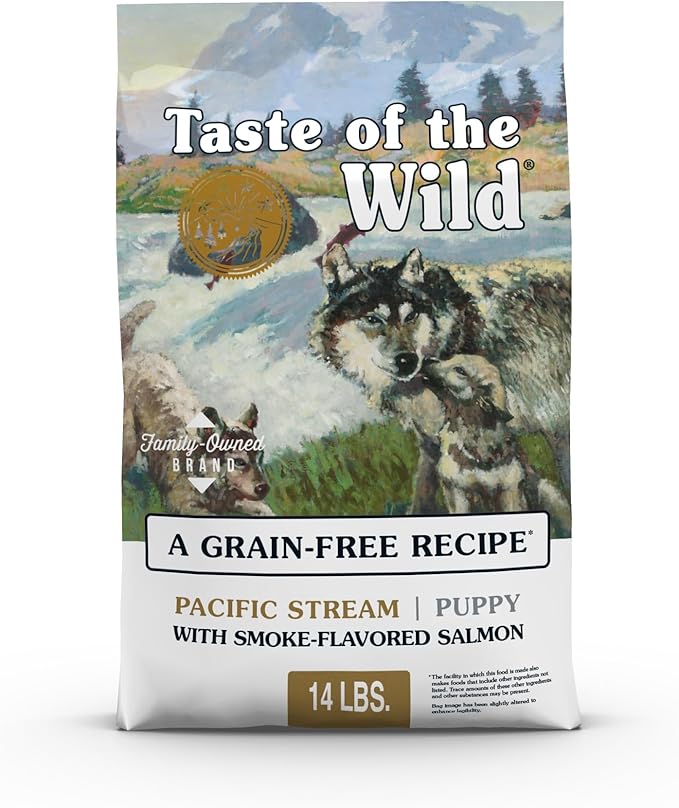 Taste of the Wild Pacific Stream Grain-Free Dry Puppy Food with Smoke-Flavored Salmon 14lb