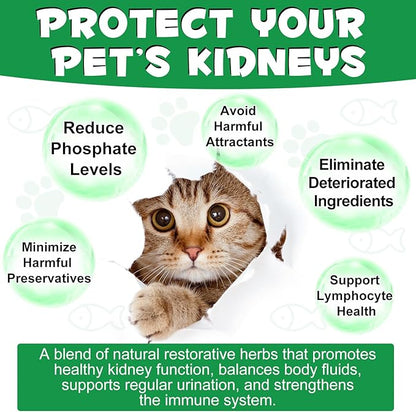 Kidney Support for Cats, Cat Kidney Treatment Support Cat Urinate Regularly, Strengthen Kidney Function,Increase Immunity, Herbal Supplement Supports Healthy Kidney Function- 60ml/2fl.oz