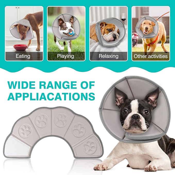 Soft Dog Cone Pet Cone Dog Recovery Collar Cone for Dogs After Surgery,Adjustable Dog Cone Collar for Large Medium Small Dogs Elizabethan Collar