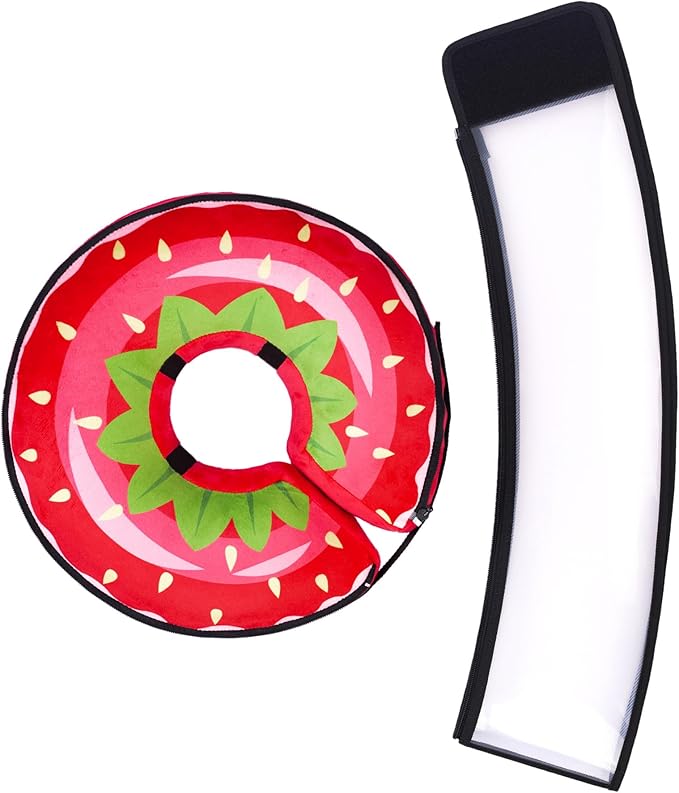 Transparent Shield Accessory for Inflatable Dog Cone Collar,Clear Shield Replacement with Zipper, Paired with MARIYAGO Inflatable Dog Donut Collar for Use (Blak Transparent, Medium)