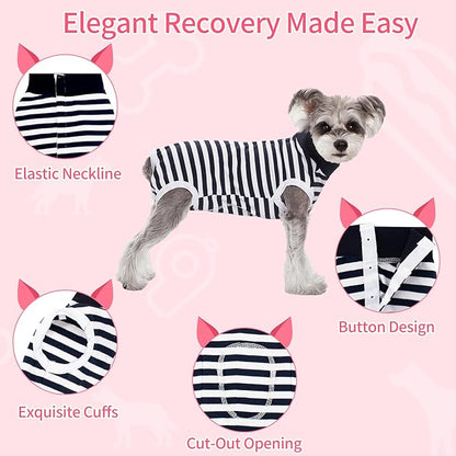 Coppthinktu Dog Surgery Recovery Suit for Dogs Cat Dog Onesie, Dog Recovery Suit Female for Small Medium, Pet Surgical Neuter Post-Surgery Suit E-Collar Alternative Anti Licking Abdominal Wounds