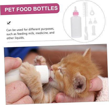 LIOOBO 6pcs Baby Milk Bottle Set for Small Dogs Cats Reusable Nursing Bottles for Newborn Pets Puppy Kitten Feeding Solution