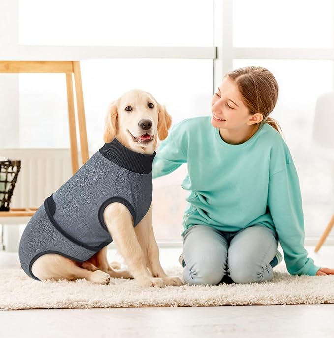 Idepet Dog Recovery Suit for Dogs After Surgery,Onesie Dogs Surgery Suit Female Male Soft Breathable Pet Bodysuit E-Collar & Cone Alternative Surgical Spay Suit Abdominal Anti Licking Wounds (XXL)