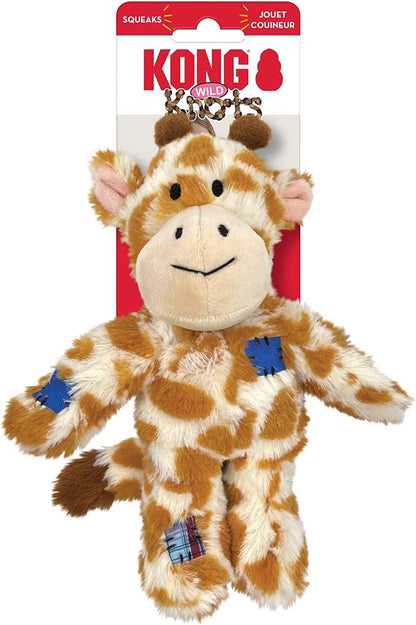 KONG Wild Knots Giraffe Dog Toy (Small/Medium) Durable Internal Knotted Rope, Minimal Stuffing for Less Mess – Soft Plush Chew Toy for Dogs