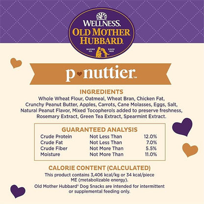 Wellness Old Mother Hubbard Classic P-Nuttier Dog Biscuits, Natural Training Treats, Peanut Butter Flavor, Small Size, 20 oz Bag