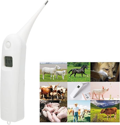 Pig Thermometer Electronic LCD Pet Veterinary Thermometer with Memory Function for Dogs Cats Pet Dog Thermometer Horse Anus Thermometer Fast Digital Veterinary Thermometer