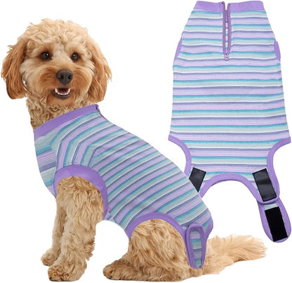 Recovery Suit for Dogs,Dog Cone Alternative Zipper Surgery Suit Female Spay,Soft Dog Surgery Suit for Anti Licking,Breathable Surgical Suit for Dogs Female Spay