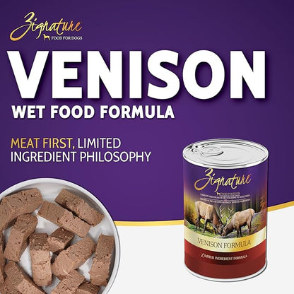 Zignature Venison Limited Ingredient Formula Wet Dog Food 13oz, case of 12