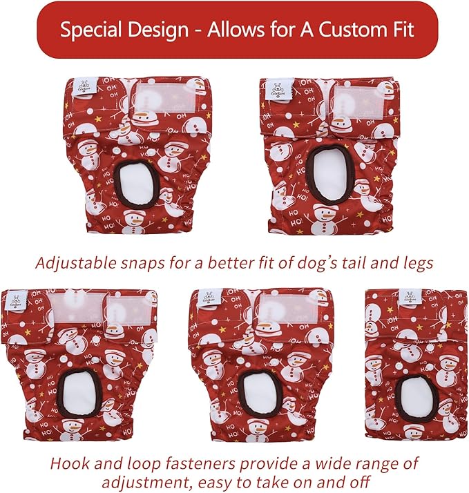 CuteBone Dog Diapers Female Washable Small Medium Large 3 Pack Reusable Doggie Diapers Puppy Period Pants for Doggy Heat Cycle Peeing