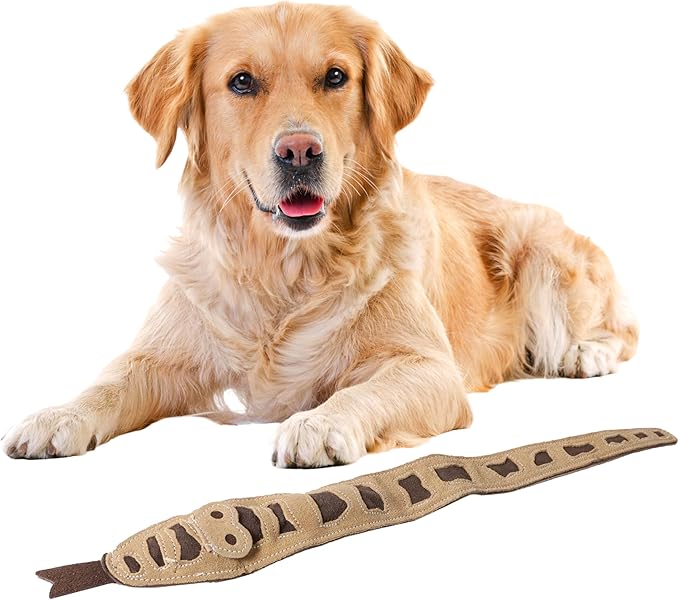 SPOT Skinneeez Leather Snake – 36" Stuffing-Free Dog Toy with Real Leather & 5 Squeakers, Tug Toy for Light to Moderate Chewers, Ideal for Large & XL Dogs