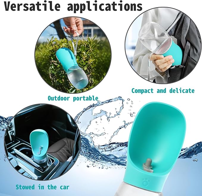 Kalimdor Dog Water Bottle,Leak Proof Portable Puppy Water Dispenser with Drinking Feeder, Dog Walking Accessories for Pets Outdoor Walking, Hiking, Travel, Food Grade Plastic