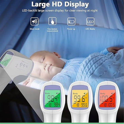 Handheld Non-Contact Thermometer, Digital Forehead Thermometer with LCD Display for Room, Offices, Shops, School, Fast Measurement