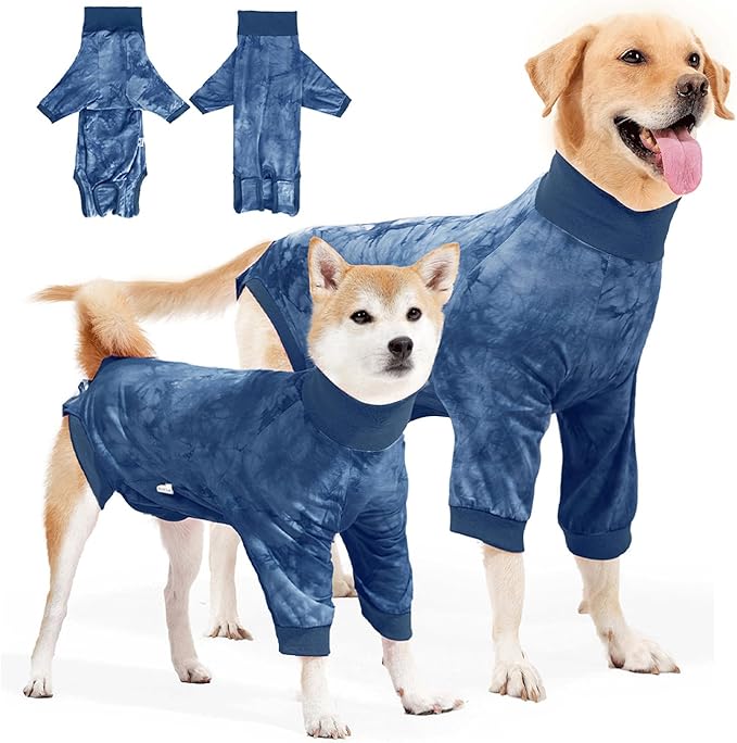 Lukovee Recovery Suit for Dogs - Soft Onesie Dog Surgery Suit for Female Male Dogs, Breathable Surgical Recovery Suit Prevent Licking Spay Recovery Suit Dog E-Collar & Cone Alternative(XS,Blue)
