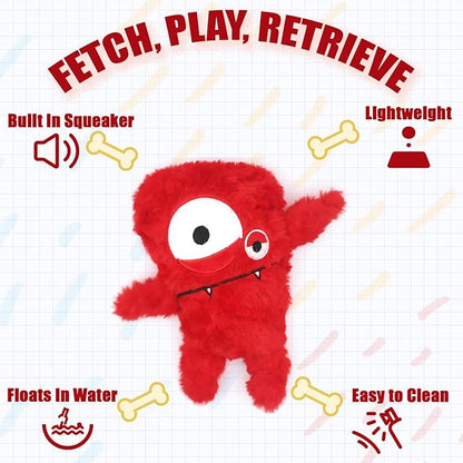 Squeaky Dog Toy, Plush Stuffed Dog Toy Keep Them Busy Tug of War Dog Chew Toy for Small Medium Large Dogs (Red)