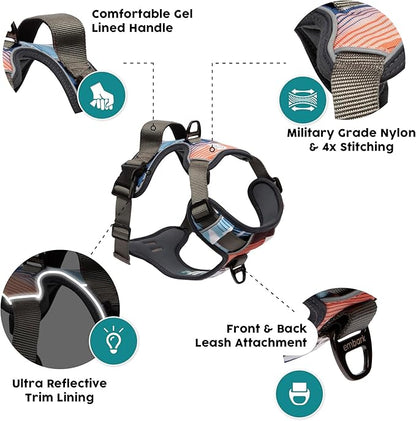 Embark Adventure Large Dog Harness – No-Pull, Reflective Trim, Military-Grade Nylon, Front Clip with Gel-Lined Handle