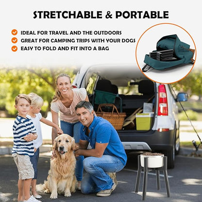 Elevated Dog Bowl Stand for Large Dogs, Adjustable Width 7-10.6, 11" Tall Dog Food Water Stand, Bowl Not Included