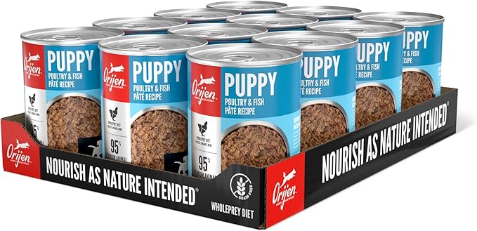 ORIJEN Pate Wet Dog Food Poultry and Fish Puppy Recipe 12.8oz Cans (12 Count)