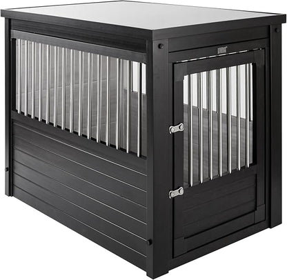 New Age Pet ECOFLEX InnPlace Dog Crate & End Table, Indoor Furniture Style Pet Kennel for Small, Medium, Large & XL Dogs, Durable Composite, Espresso Black, X-Large